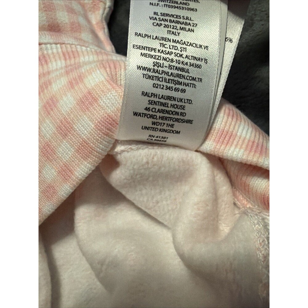 2XL Polo Ralph Lauren Gingham Fleece Sweatshirt Pink White - Picture 6 of 13